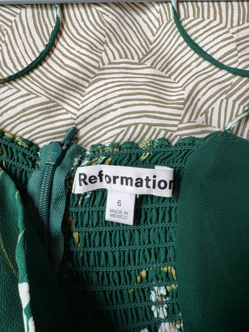 Reformation Green Floral Midi Slip Dress - Picture 5 of 8
